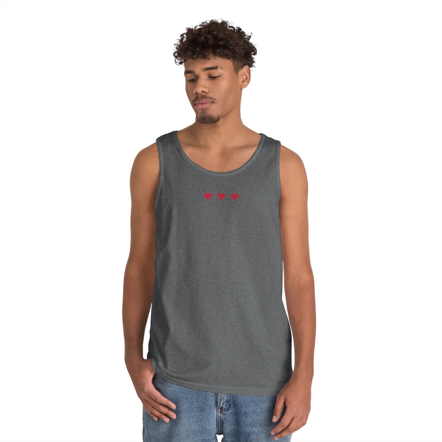 Casual Love Hearts Unisex Heavy Cotton Tank Top
