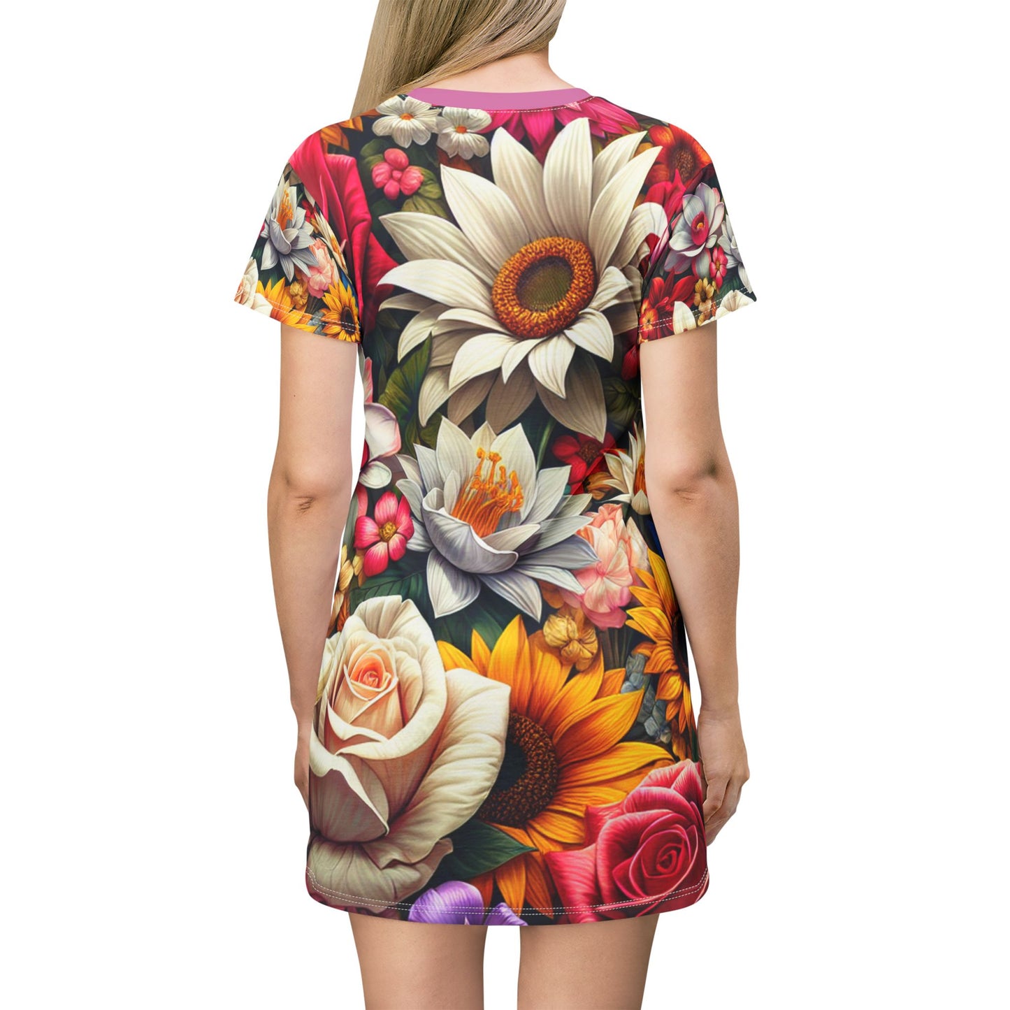 Floral Pattern T-Shirt Dress - Perfect for Spring & Summer Events