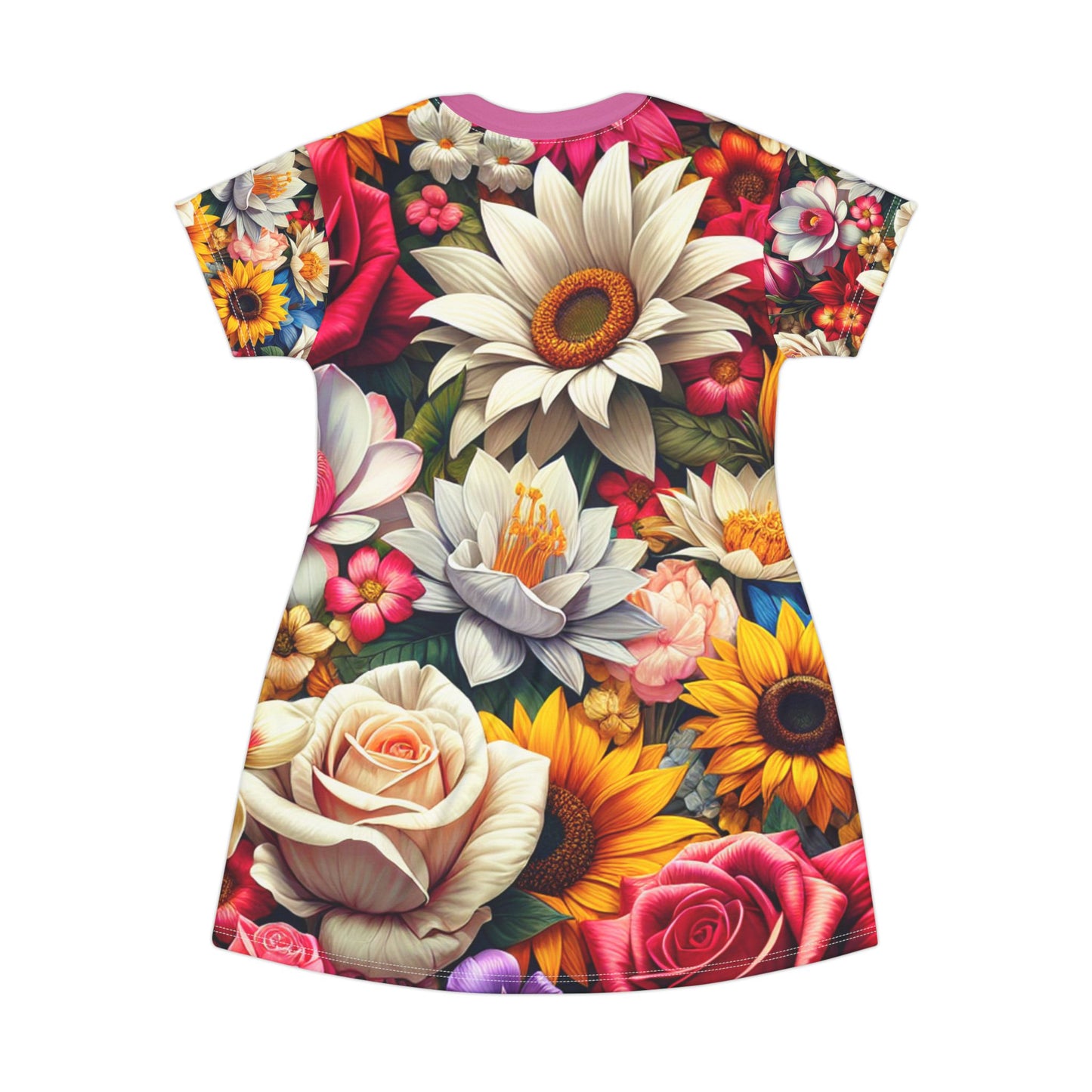 Floral Pattern T-Shirt Dress - Perfect for Spring & Summer Events