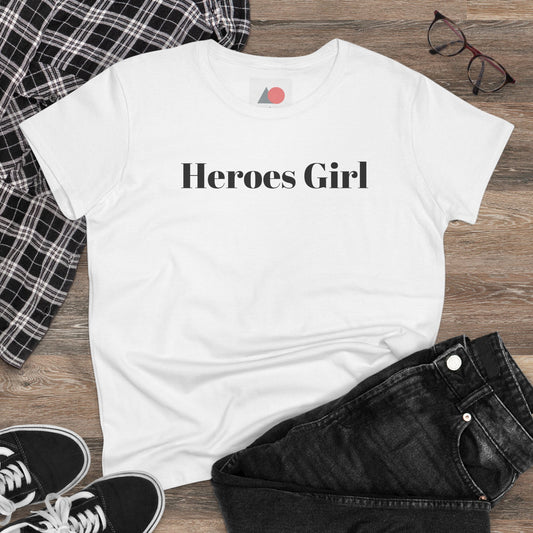 Heroes Girl Midweight Cotton Tee for Confident Women