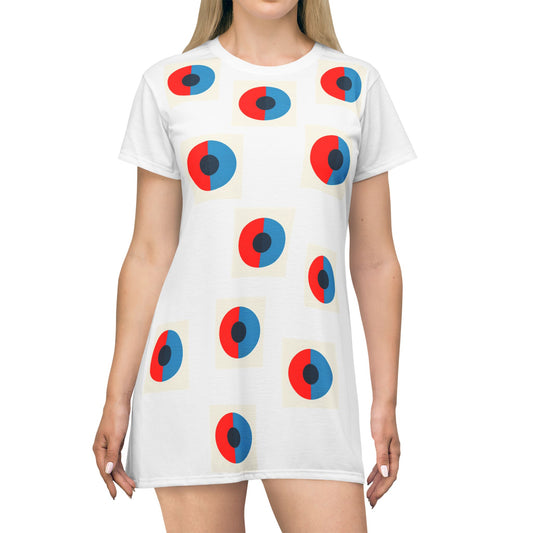 Colorful Geometric T-Shirt Dress for Casual Style