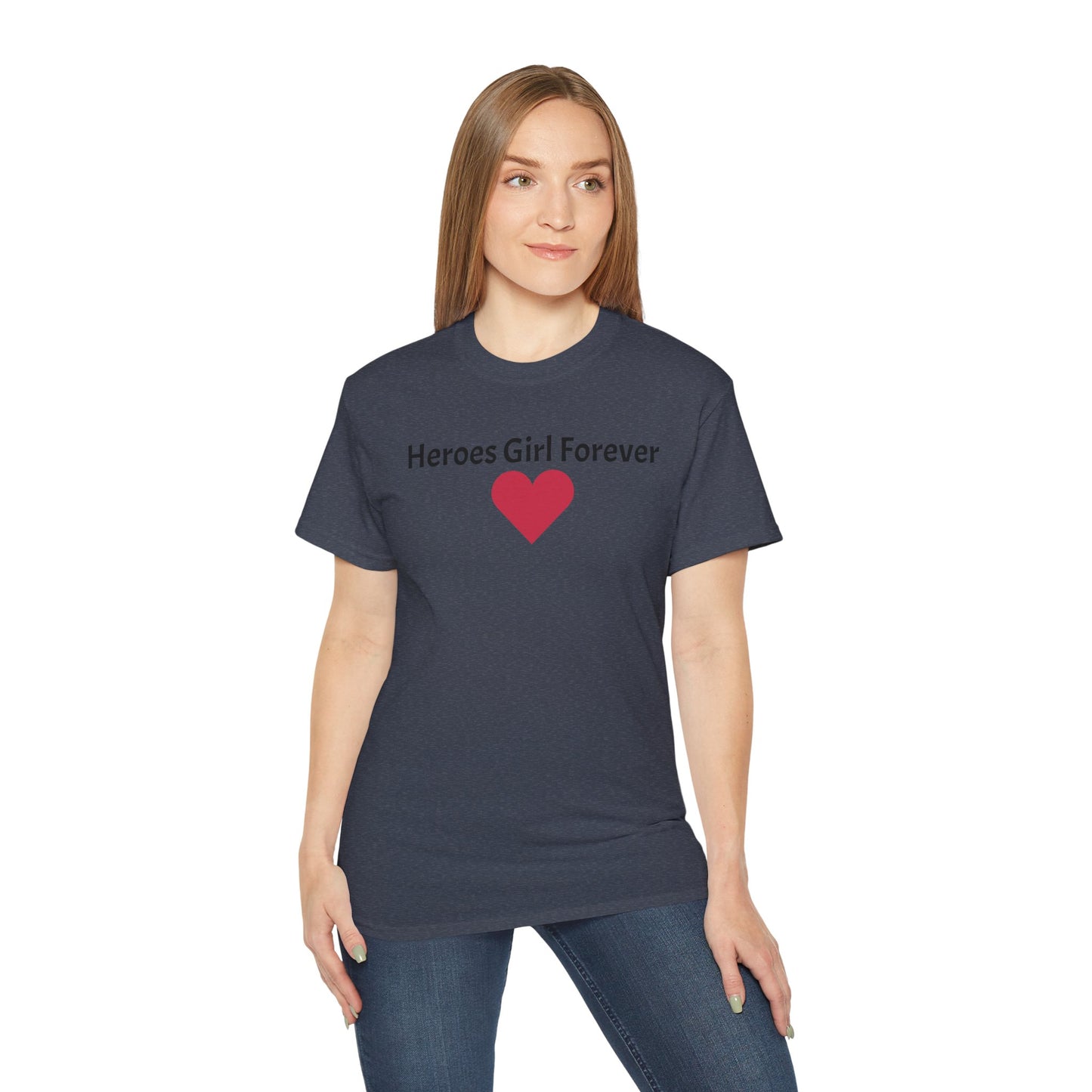 Heroes Girl Forever Unisex Ultra Cotton Tee - Patriotic Heart Design