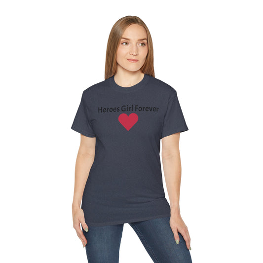 Heroes Girl Forever Unisex Ultra Cotton Tee - Patriotic Heart Design